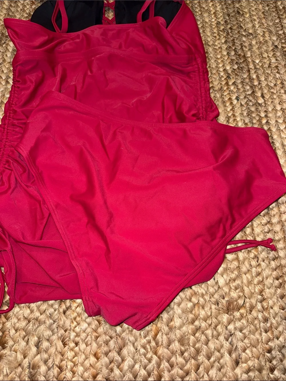 Red Women's Tankini Swim Set - Classic Two-Piece Swimwear